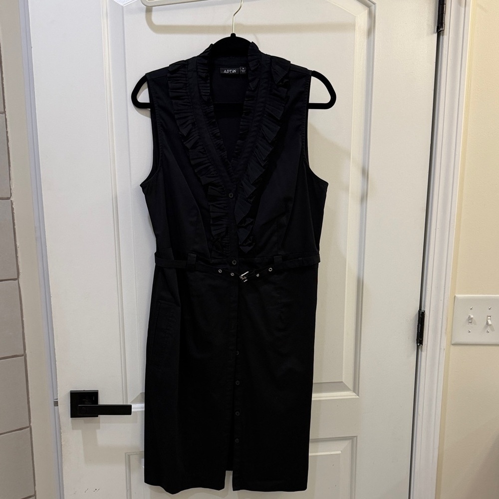 Apt 9 Black Midi Dress with Ruffle Trim